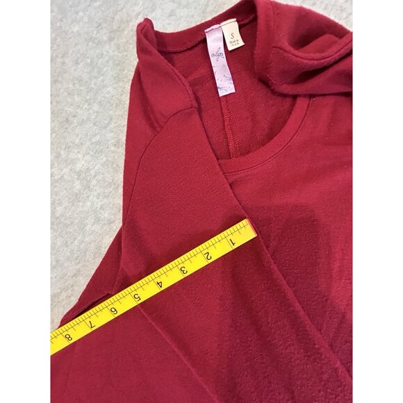 Alya Women’s Small Maroon Red Soft Knit Fit & Flare Dress Long Sleeve Round Neck - Picture 7 of 8